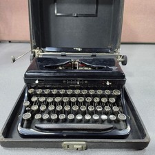 Royal Portable Typewriter Fair Vintage Glass Keys Case-Needs work picture
