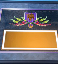 Vietnam Veterans Memorial Purple Heart 23K Gold Silver Framed #77 1998 Rare picture