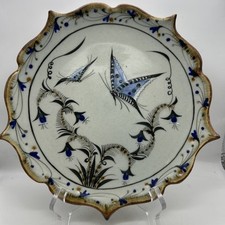 Vtg Ken Edwards Mexican Pottery Platter Plate Signed KE Mexico Butterfly 🦋 picture