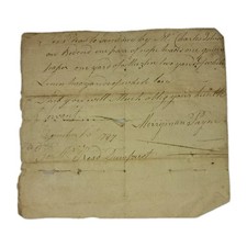 1787 Dumfries VA Merchant Order Merryman Payne Signed Royal Arms Watermark picture