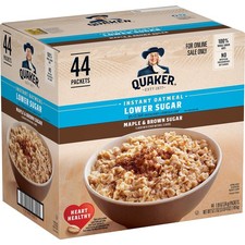 Quaker Instant Oatmeal Lower Sugar, Maple & Brown 1.19 Ounce (Pack of 44) picture
