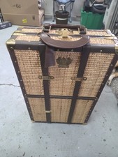 Prizmic & Brill Wicker Campaign Trunk Safari Travel Case Bar Chest - Read AS IS picture