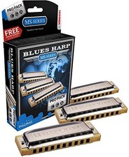 Hohner Blues Harp G-C-A Propack (3P532BX), Silver,Gold picture