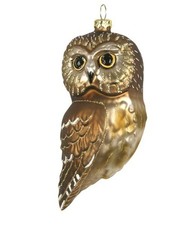 Hand Blown Glass Cobane Northern Whet Owl Ornament Cobane D 395 picture