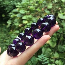 15mm Natural Rare Purple Amethyst Crystal Beads Bracelet picture