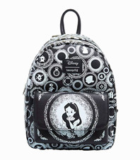 BRAND NEW Disney Loungefly Alice in Wonderland Mini Backpack Black & White picture