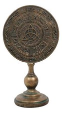 Wicca Celtic Sabbat Rune Triqueta Triquetra Wheel of The Year Desktop Plaque picture