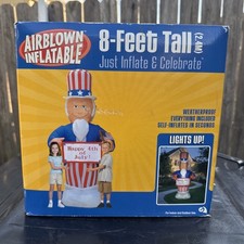 Rare USA Gemmy 8ft Uncle Sam Inflatable Light Up Patriotic America 2004 BNIB picture