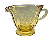 Vintage Federal Glass Madrid Amber Footed Creamer 1932-1939 Depression Glass picture