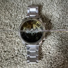 DC Comics Batman Silver Analog Watch – Bat Signal Wave Strip collectible box NIB picture