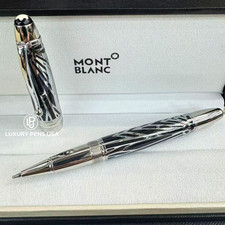 HOT MB Black Silver Striped Rollerball Pen Luxury Writing Gift Set picture
