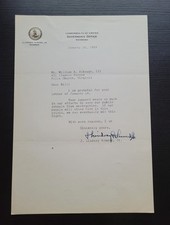 1959 J. Lindsay Almond Jr. Signed Letter - 