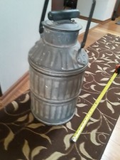 (RARE) Antique 5 Gallon Galvanized Steel Can with LID-J.P. CORP. 39-WATER-ECT- picture