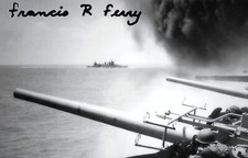 Francis Ferry signed 4x6 photo Pacific Theater Navy Pilot WW II Rare COA LOOK picture