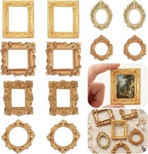 12PCS Vintage Mini Picture Frames, Resin Mini Gold Frames for Crafts, Tiny picture