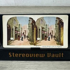 Moorish Street in City of Jerusalem Stereoview by T. W. Ingersoll 1904 picture