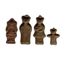Hartstone Stoneware Cookie Molds Goldilocks Papa Mama Baby Bear Lot of 4 picture
