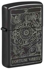 Zippo 46138,  Wheel of Fortune Tarot Design,  High Polish Black Lighter, NEW picture