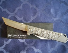 *NEW*🔥 TWO SUN -  Folding Knife w/Titanium Handle & YJ01-V1 Blade (TS20-RIPPLE) picture