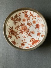 Asian Grasshopper Pewter Lined Low Bowl picture
