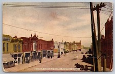 Main Street Downtown Stores Horses Carts Wagons Newton KS C1912 Postcard AC11 picture