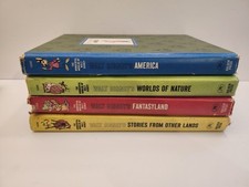 Vintage 1965 Walt Disney Wonderful Worlds 4 Book Lot Golden Press Complete Set picture