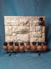 Rare Signed Shoshany Jerusalem Stone Menorah Master Artisan Footed Design Israel picture