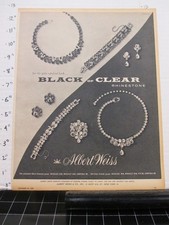 news ad 1959 ALBERT Weiss jewelry earrings necklace simulated diamond rhinestone picture