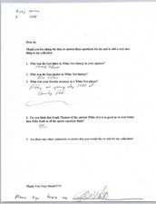 Boog Powell Autographed Letter Baseball Questionnaire White Sox Signed 8x10 picture