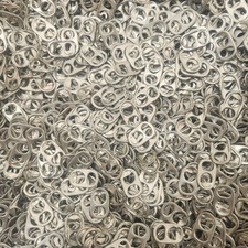 1000 ALUMINUM CAN TABS SILVER COLOR POP TABS ARTS CRAFTS CHARITY picture