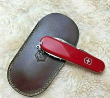 Handmade Swiss Army Folding Knife Case Leather Sheath Cover Scabbard VICTORINO picture