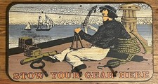George Nathan Folk Art Nautical Coat Rack 1977 “Stow Your Gear Here” picture