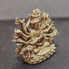 Chinese Buddhist Cundi Guanyin Brass Statue Thousand Hand Bodhisattva Decor picture