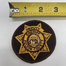 Fulton County Deputy Sheriff’s Patch Shoulder Patch Brown Yellow ~3” Circle Roun picture