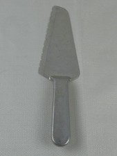 VINTAGE ALUMINUM CAKE SERVER MCM. SERRATED EDGE FOR SLICING. picture