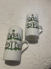 (2) Irish Coffee Mugs. Gold Trimmed China With An Irish Coffee Recipe On The Bac picture