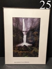 Photograph Multnomah Falls Oregon Waterfalls Bridge Scenic 12x16 matted Art picture