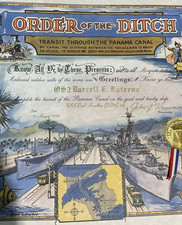 1995 Order of the Ditch Certificate Panama Canal USS Paul Hamilton DDG 60 OS2 picture