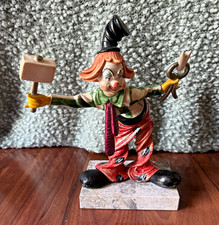 Vintage Italian Resin Psycho Clown Dentist Figurine Tooth Pull Carrara Marble picture