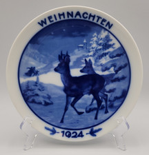 Rosenthal Plate Weihnachten 1924 Deer Snow Church Churchgoers Theodor Kärner picture