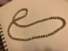 vintage ESTATE GRAY BEAD FAUX PEARL STRAND   NECKLACE picture