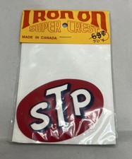 Vtg STP Iron On Super Crest Racing Motor Oil Company Logo Patch Jay Dee Products picture