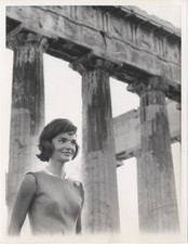 Jacqueline Jackie Kennedy Onassis Original Stamped Photo Acropolis Greece 1961 picture