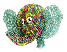 Baby Beadworx Handmade Elephant Lamp Wire And Beads Art Sculpture Lamp NWT 9