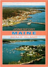ME, Maine JONESPORT & BEALS ISLAND AERIAL VIEW Homes & Boat Docks 4X6 Postcard picture