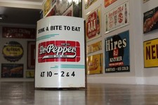 SCARCE 1930s DR PEPPER PAINTED TIN STRING HOLDER SIGN STORE DISPLAY BRICK 10 2 4 picture