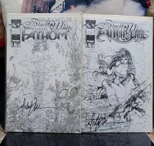 FATHOM #1 Black & White comic and WITCHBLADE #1,All SIGNED by Michael Turner RIP picture