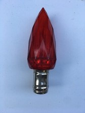 RED CRYSTAL FACETED ACRYLIC LIGHTING LAMP SHADE FINIAL (NEW OLD STOCK) picture