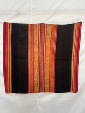 Vintage Peruvian Aguayo Hand Woven Wool Andean Blanket Textile Folk Indigeneos picture