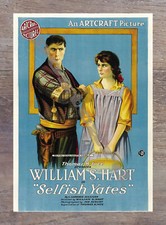 Historic Selfish Yates 1918 Western Movie Postcard picture
